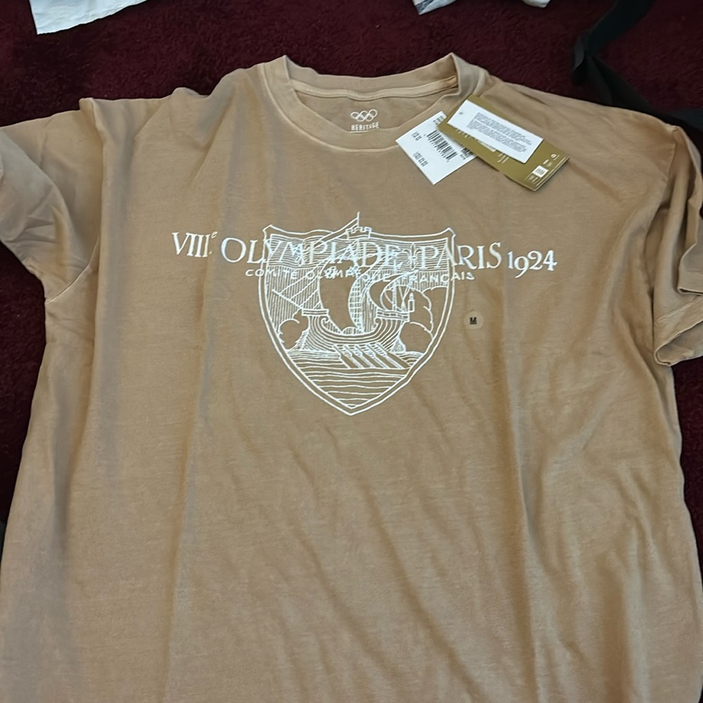 Beige short sleeve oversized shirt NWT